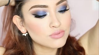 MAQUILLAJE ELEGANTE EN TONOS AZULES  PARA FIESTA [upl. by Caldera]