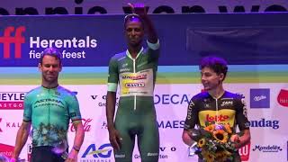 Biniam Girmay wins in Herentals [upl. by Eerot]