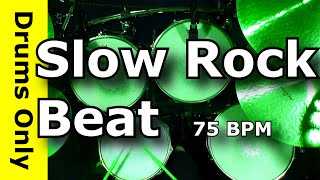 Slow Rock Drum Beat 75 BPM  JimDooleynet [upl. by Tim576]